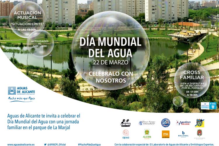 Cartel Aguas de Alicante celebra el Día Mundial del Agua en el Parque "La Marjal"