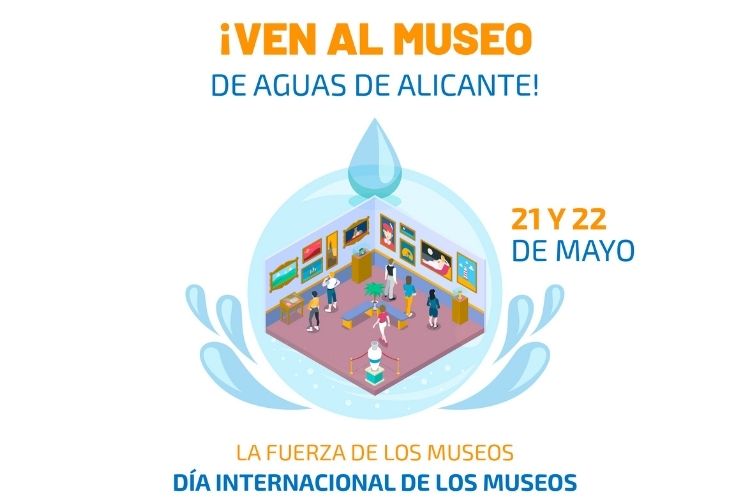 Cartel invitación Ven al museo de aguas de Alicante