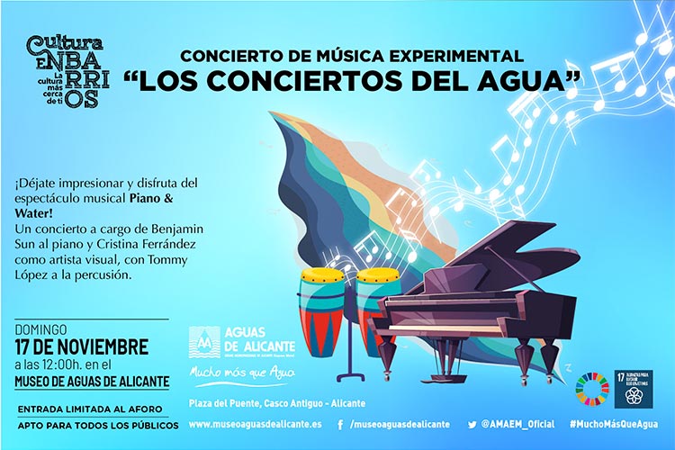 Cartel del Concierto de música experimental en el Museo de Aguas de Alicante